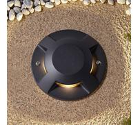 Lucande LED floor spotlight Jeffrey, black, 4 light outlets