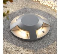 Lucande LED floor spotlight Jeffrey, silver, 4-bulb