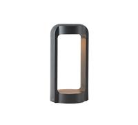 Lucande LED Outdoor Lights Habsa (Modern) in Black Made of Aluminium (1 Light Source,) from Pillar, Garden Path Bollard lamp