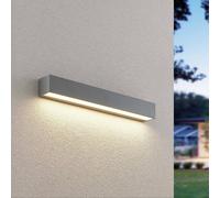 Lucande LED outdoor wall lamp Lengo, 50 cm, silver, down, 3,000K
