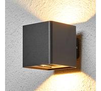 Lucande LED outdoor wall light Aaron, anthracite, IP54, up/down