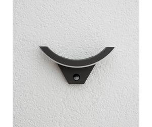 Lucande LED outdoor wall light Half, sensor, anthracite, IP54