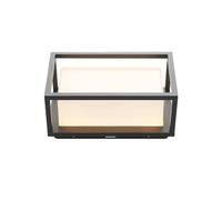 Lucande LED Outdoor Wall Light Ilirian (Modern) in Black Made of Aluminium (1 Light Source,) from wall lamp for Exterior/Interior Walls, House Terrace und Balcony