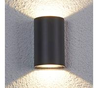 Lucande LED outdoor wall light Jale, 16 cm, anthracite, aluminium