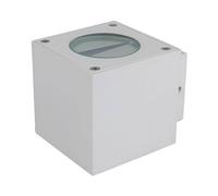 Lucande LED Outdoor Wall Light Jarno (Modern) in White Made of Aluminium (2 Light Sources,) from wall lamp for Exterior/Interior Walls, House Terrace und Balcony