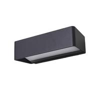 Lucande LED Outdoor Wall Light Midvig (Modern) in Black Made of Aluminium (1 Light Source,) from wall lamp for Exterior/Interior Walls, House Terrace und Balcony