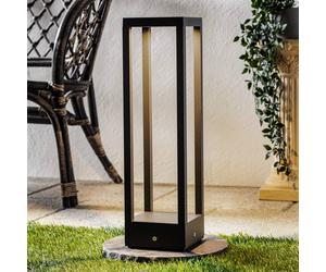 Lucande LED pedestal lamp Carlota, 50 cm, anthracite, aluminium