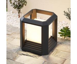 Lucande LED pedestal light Serenella, anthracite, metal, 27cm