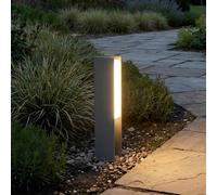 Lucande LED pedestal light Teerk, height 30 cm, anthracite, IP65