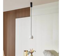 Lucande LED pendant light Darkorin, white, round, plaster, Ø 12 cm