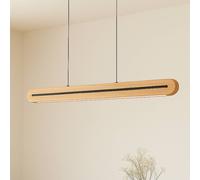 Lucande LED pendant light Darnor, wood, CCT, length 100 cm