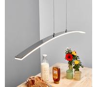 Lucande LED pendant light Lorian, 99 cm, chrome, metal