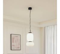 Lucande LED pendant light Lucya, 2-bulb, glass, white, 43 cm