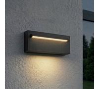 Lucande LED recessed wall light Joril, 25 cm, black, IP65