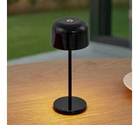 Lucande LED rechargeable table lamp Quill, black, CCT, dimmable