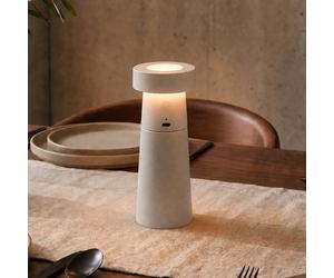 Lucande LED salt shaker Salt, light grey, rechargeable battery, IP44
