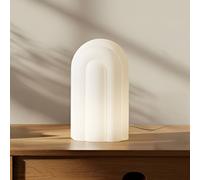 Lucande LED table lamp Lunja, white, glass, 30 cm, CCT