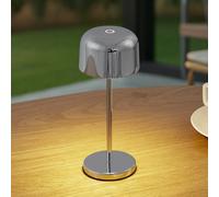 Lucande LED table lamp Quill, chrome, CCT, dimmable