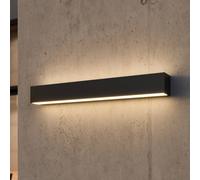 Lucande LED wall light Lengo, 50 cm anthracite, up/down 3000K