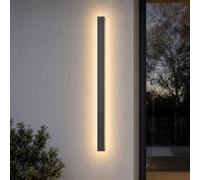 Lucande Lengo LED wall lamp, 100 cm, anthracite, up/down, 3000K