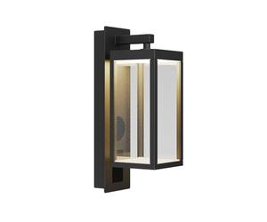 Lucande Lighting Black Outside Lights Mains Powered with Bluetooth Speaker, Contemporary Waterproof Outdoor Wall Lights for Garden Porch Patio Door Terrace Aluminium Downlight