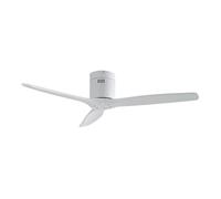 Lucande Lindby Modern Wooden Ceiling Fan with Light and Remote, Ø132 cm 6 Speeds Timer 3 Blades 66 Reversible Summer Winter Mode Silent Bedroom Scandinavian Design White