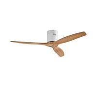Lucande Lindby Modern Wooden Ceiling Fan with Light and Remote, Ø132 cm 6 Speeds Timer 3 Blades 66 Reversible Summer Winter Mode Silent Bedroom Scandinavian Design White