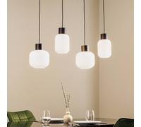 Lucande Lomeris hanging light, 4-bulb, white