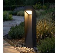 Lucande Louran LED pedestal light, 55 cm, black, up/down