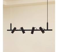 Lucande Lysias pendant light, black, metal, length 120cm