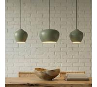 Lucande Malisa pendant light, green, 3-bulb, metal, length 90cm