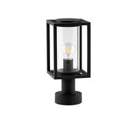 Lucande Modern Black Aluminium Outdoor Pillar Light, 16 cm x 16 cm x 36.6 cm, IP44, E27, 60W, Dimmable, Terrace, Garden, Balcony, Pond, Gateway, Carport, Parking Space, Garage