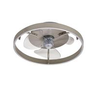 Lucande Modern LED Ceiling Fan with Light, 3-Blade Design for Bedroom and Living Room Round Ring Adjustable CCT Remote Control Quiet Operation Ø50 Silver