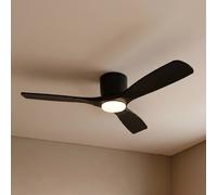 Lucande Ceiling Fans with Lighting Moneno dimmable (modern) in Black made of Metal for e.g. Living Room & Dining (1 light source,) from
