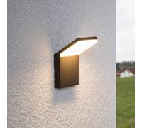 Lucande Nevio LED outdoor wall light, 17 cm, anthracite, aluminium