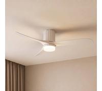 Lucande Novri LED ceiling fan, white, Ø 132 cm, CCT