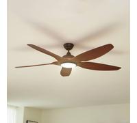 Lucande Omendo LED ceiling fan, black, DC, quiet, CCT