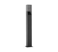 Lucande Outdoor Path Light 'Fiola' Modern Black Aluminium 13cm x 13cm x 80cm Garden Path Bollard Light