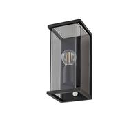 Lucande Outdoor Wall Light Annalea dimmable with Motion Detector (Modern) in Black Made of Aluminium (1 Light Source, E27) from wall lamp for Exterior/Interior Walls House Terrace und Balcony