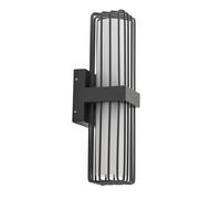 Lucande Outdoor Wall Light Chandan dimmable (Modern) in Black Made of Aluminium (2 Light Sources, E27) from wall lamp for Exterior/Interior Walls House Terrace und Balcony
