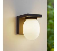 Lucande Ovaali outdoor wall light, glass, dark grey, IP65