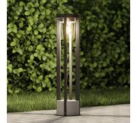 Lucande Overa path light, grey, metal, 68 cm, IP44, E27