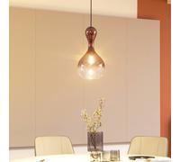 Lucande pendant light Lyrisa, 1-bulb, copper-coloured, glass, 22cm