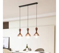 Lucande pendant light Lyrisa, 3-bulb, copper-coloured, glass, 22cm