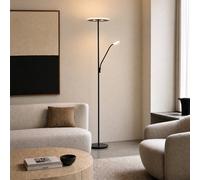Lucande Raymond LED floor lamp, black, CCT, reading light