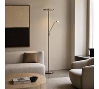 Lucande Raymond LED floor lamp, titanium colour, CCT, reading light