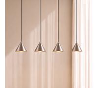 Lucande Rhodes LED pendant light, 4-bulb, nickel, 82 cm