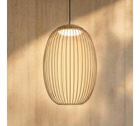 Lucande Richi LED outdoor hanging light, beige, 40 cm, dimmable