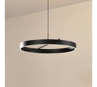 Lucande Rovan LED hanging light, Ø 60 cm, black, CCT, dimmable