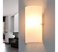 Lucande Sidra wall light, height 28 cm, glass, semi-circular